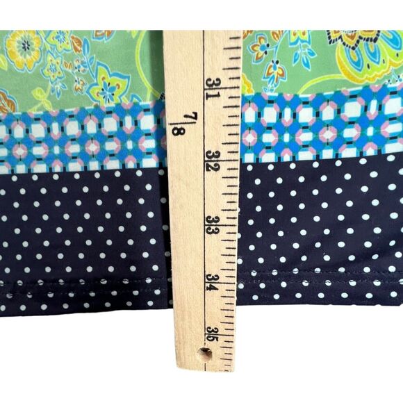 Sara Campbell Dress Womens M Blue Multi Polka Dot Floral Boat Neck Boho Retro - Picture 7 of 11